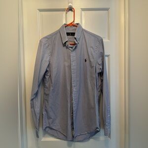 Ralph Lauren, men’s small, blue and white pinstripe